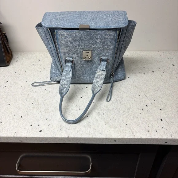 3.1 Phillip Lim medium Pashli Textured Light Blue Satchel - Picture 5 of 10